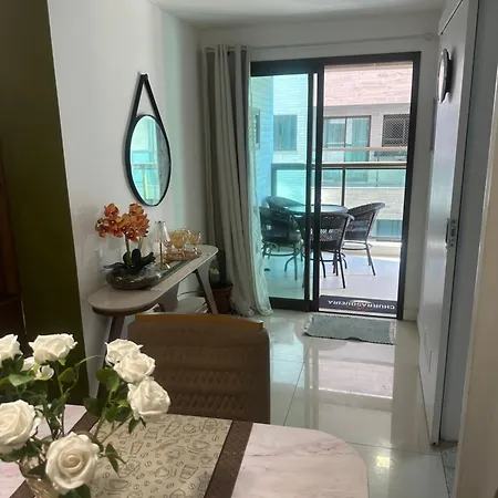apartamento de frente para o mar com linda area de lazer-3